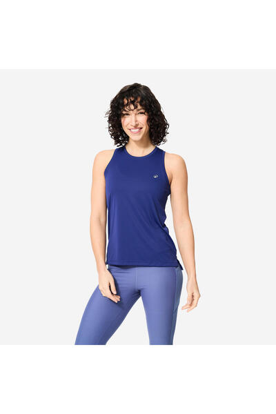 Decathlon Domyos Kadın Sporcu Atleti - Düz Kesim - Koyu Mavi