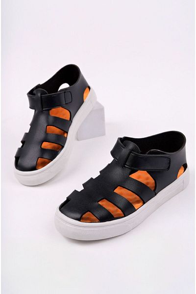 McDark Children's Orthopedic Velvet Black Sandals