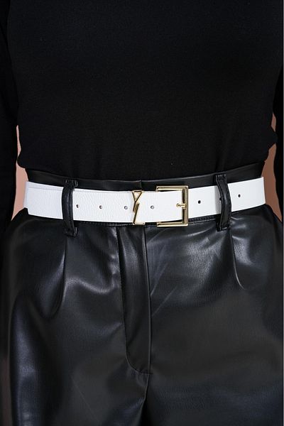 Descoin Square Gold Buckle Women's Belt.Jacket Belt,Dress Belt,Pants Belt,Shirt Belt