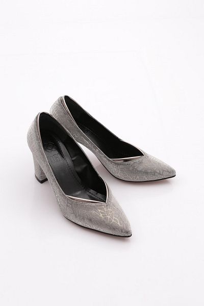 DGN Pantofi clasici cu toc de damă cu model platină 2169102621