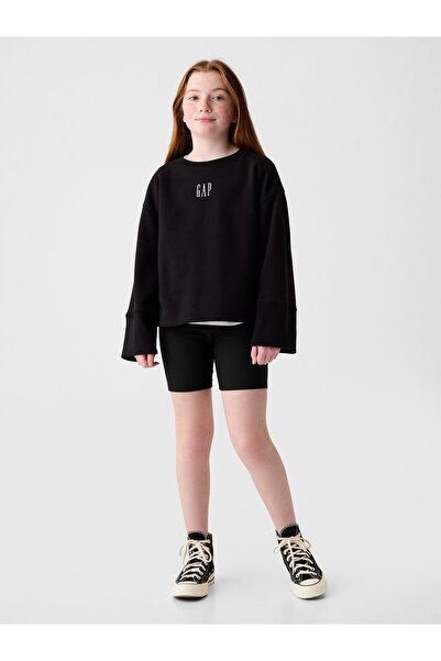 GAP Kız Çocuk Siyah Fitilli Bisiklet Şortu