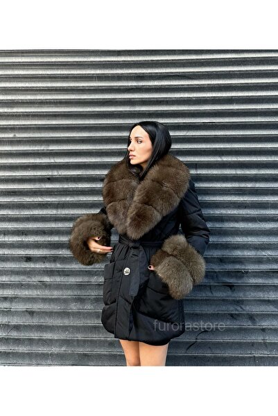 Furora Store KADIN ŞİŞME CEKET- KÜRKLÜ ÇIKARILABİLİR YAKA VE KOL - FİBER ŞİŞM...