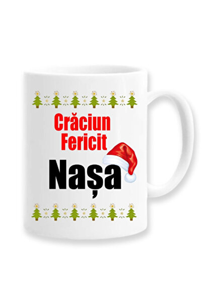 OEM Cană albă personalizată Crăciun Fericit Nasa, Inovatix®. 330ml