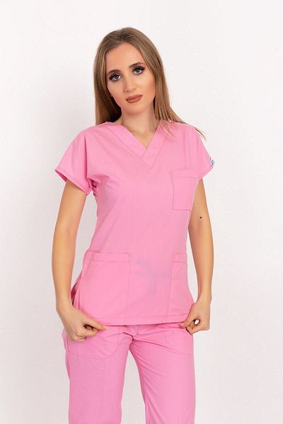 Nur Medikal Giyim Tricou de damă roz candy din lycra pentru doctorițe și asistente chirurgicale, tip bluză.