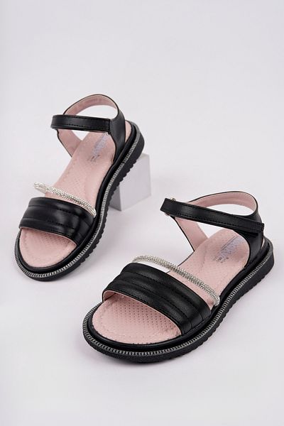 McDark Girl's Orthopedic Velvet Black Sandals