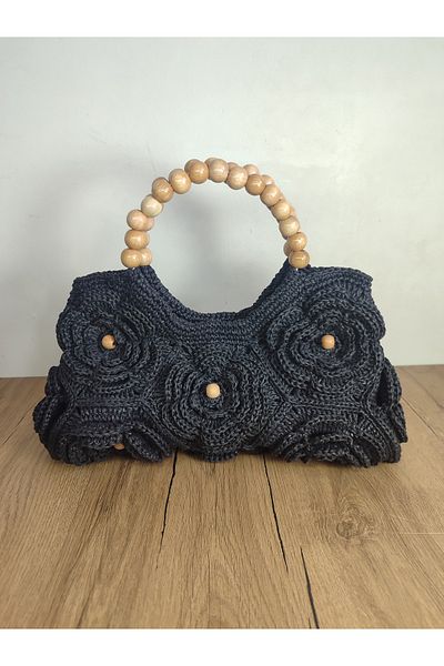 Altınergiyim Rose Motif Beaded Detail Handbag