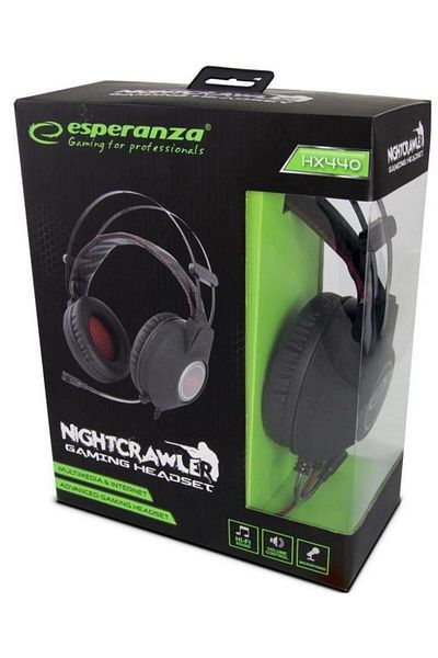 ESPERANZA Esperanza Nightcrawler EGH440 Stereo Headphones, Microphone (Black)