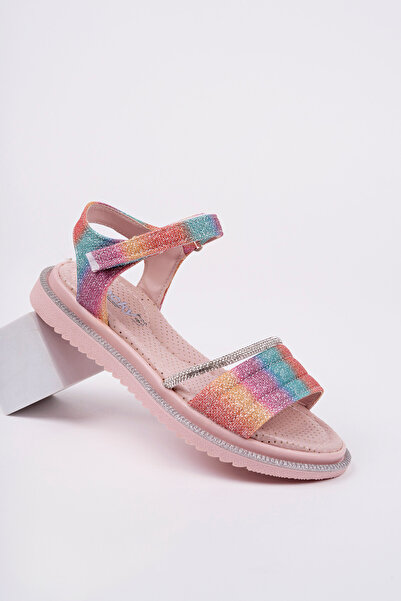 McDark Girl's Orthopedic Velvet Rainbow Bow Sandals