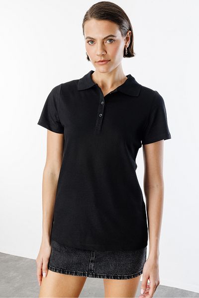 GENIUS STORE Γυναικείο T-Shirt Basic Polo Neck ΓΥΝΑΙΚΕΙΟ-POLOYAKA