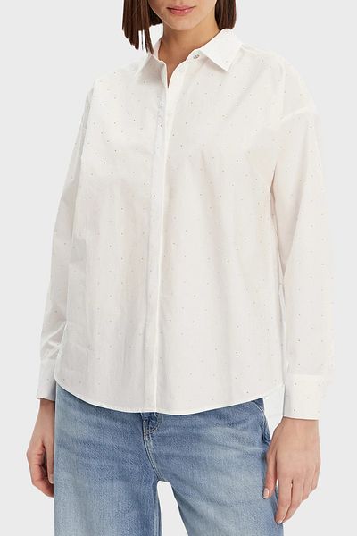 Guess Silvia 100% βαμβακερό πουκάμισο Comfort Fit με πέτρα W5GH42WGWS0 ΠΟΥΚΑΜΙΣΟ W5GH42 WGWS0 G011