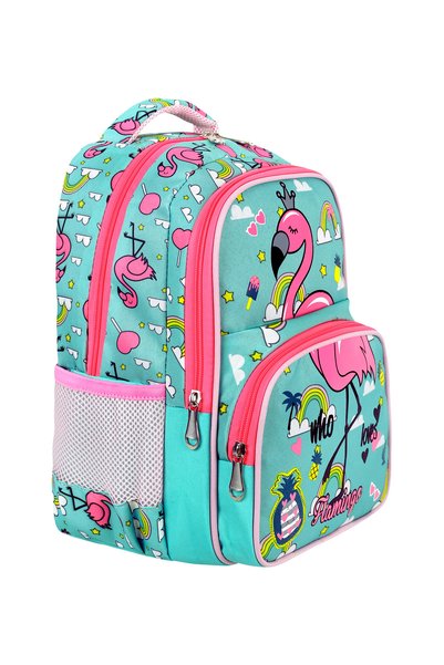 Kingston Hill Licensed Flamingo Primary School Bag Set of 3 (Bag + Thermal Nutrition + Pen Holder)