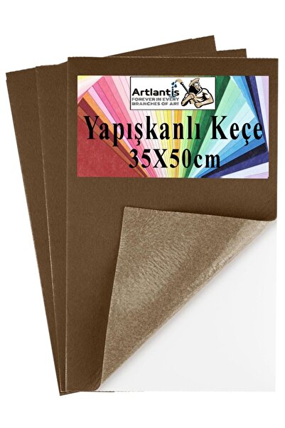 Artlantis Kahverengi Yapışkanlı Keçe 35x50 cm 3 Adet 2.0 mm Kendinden Yapışka...