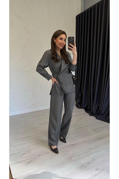 elif teke Gray Suit Tie Bameda