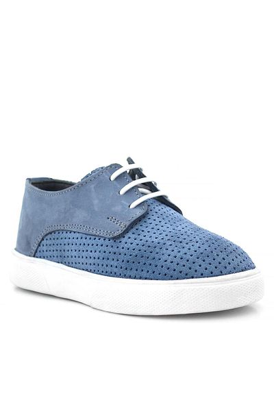 Rakerplus Pantofi casual pentru băiat, albastru elastic, din piele naturală