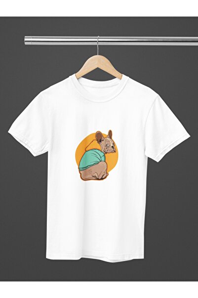 Butik Дамска/мъжка 100% памучна тениска с къс ръкав, обло деколте и принт на ...