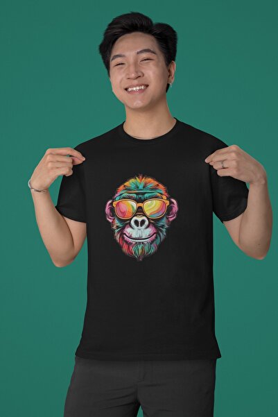 Butik TRIOCĂ CU MÂNĂ SCURTĂ CU Gât rotund, imprimată prin transfer de gorilă,...