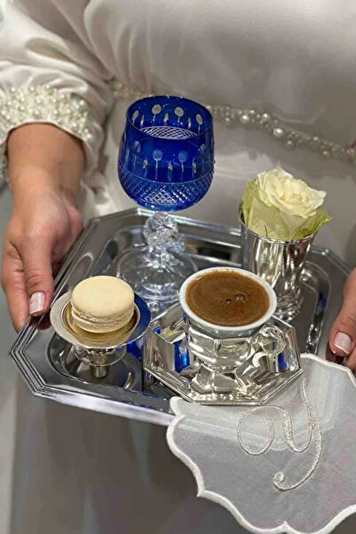 Yaren Style Lüx 6 li Gümüş Kaplama Makaronluk Lokumluk Kahve Yanı Sunumluk