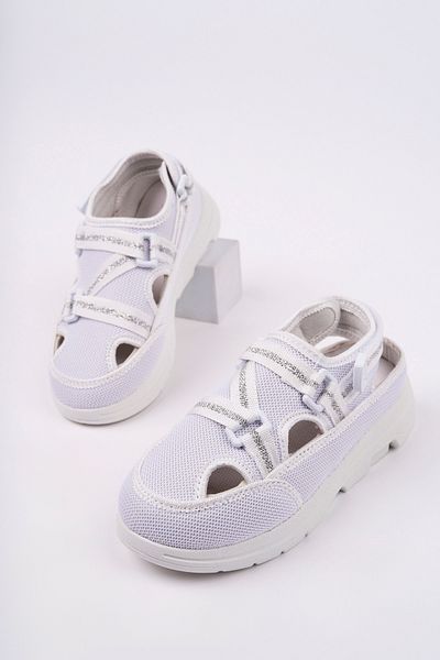 McDark Children's White Mesh Velcro Sandals