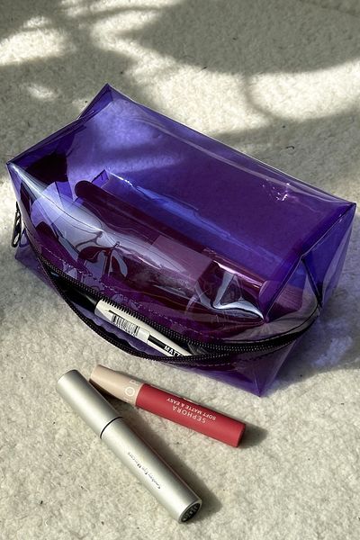 synee Transparent Purple Makeup Bag