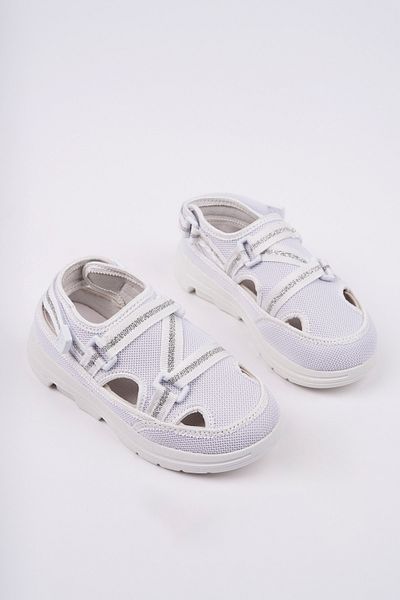 McDark Children's White Mesh Velcro Sandals