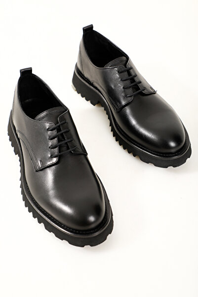 GERARDO AYAKKABI Pantofi clasici pentru bărbați din piele naturală, negri, cu...