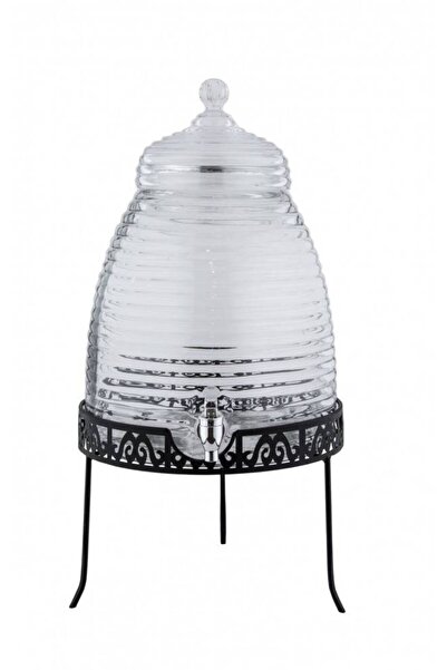 NO NAME ترمس عصير زجاج السيف مع حامل معدني بسعة 8.5 لتر