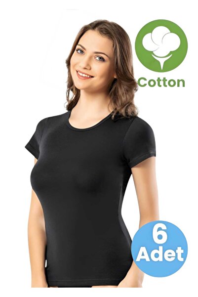 Tezzgelsin Жіноча 6-пара коротких рукавів круглий комір бавовняна футболка