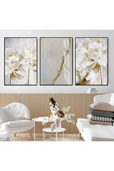 Harika bir ev Hari̇kabi̇rev |   Abstract Cream-Gold Soft Flowers Combination ...