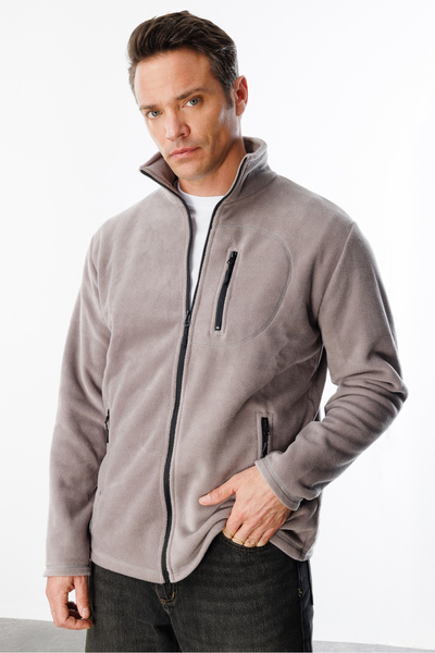 GENIUS STORE Erkek Polar Tam Fermuarlı 3 Cepli Outdoor Polar Ceket Tactical Flecee Polar-gns