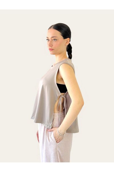 Retrobird Yoga Top with Side Laces Women's Paper Bag Color