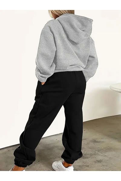 Minikelya Women's Long Sleeve Hoodie & Jogging Pants Set 2 Buttons, Dog Skating