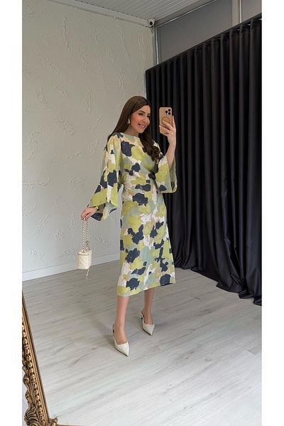 elif teke Green Palettes Motif Dress