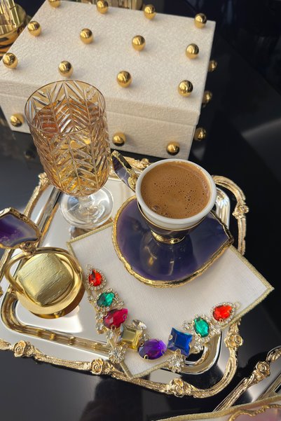 bibashka Tasarım Renkli Taşlı 2li Kokteyl Peçete