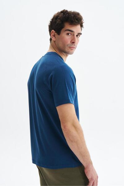 Arma Ανδρικό μπλουζάκι Indigo Regular Fit Basic Raglan με μανίκια μονό ζέρσεϊ με λαιμόκοψη Y 29344472202