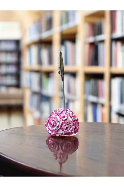 Perazayn Поставка за бележки с фото роза и фуксия, поставка за бюро, подарък