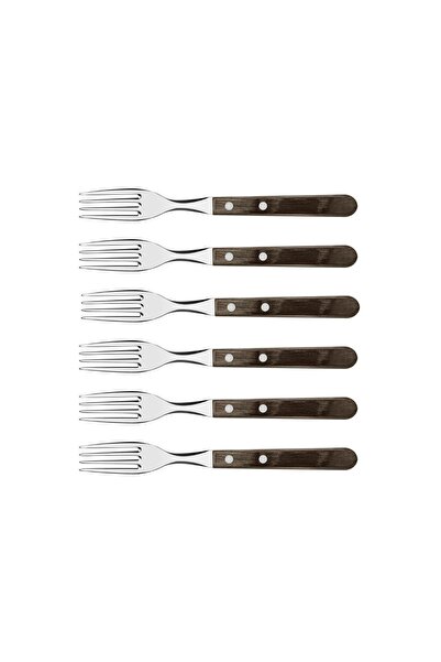 TRAMONTINA Set of 6 brown Gaucho Tramontina forks 29899161