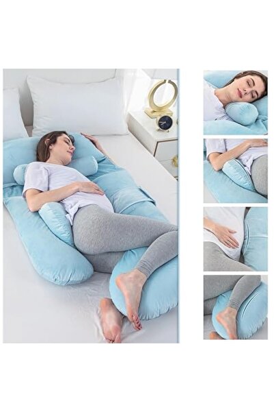 molody G-Shaped Pregnancy Pillow with Removable Velvet Zippered Cover for Pregnant Women