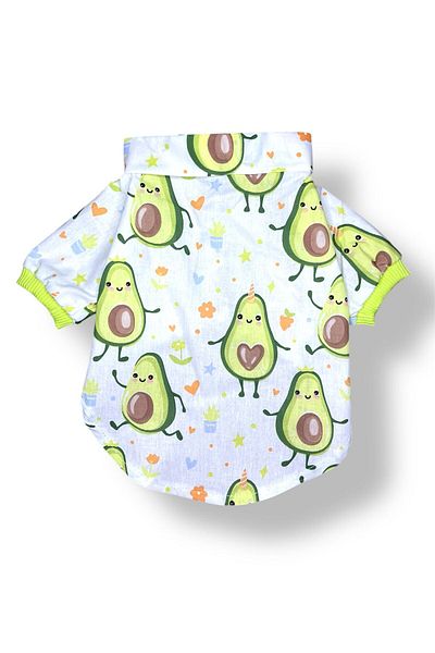 PetiliDünya Avacado Summer Shirt 100% Cotton Summer Dog Shirt Cat Shirt