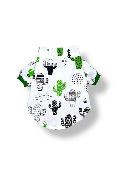 PetiliDünya Cactus Shirt 100% Cotton Summer Dog Shirt Cat Shirt