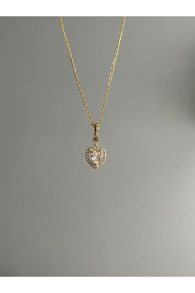 Alya Jewelry الصلب الزركون الحد الأدنى قلادة القلب