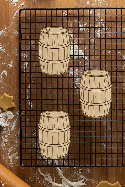 oalpo Donkey Kong Barrel Machine Cookie Mold, Dough Shaper, Biscuit Mold, Easy Cutting Tip
