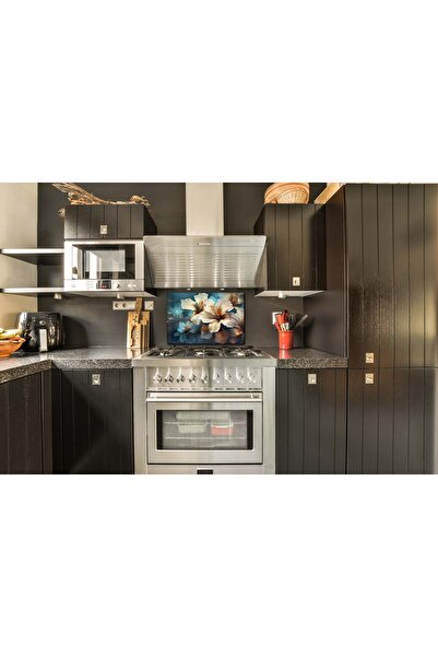 wudie Placă din sticlă de protecție pentru spatele aragazului, încorporată, r...