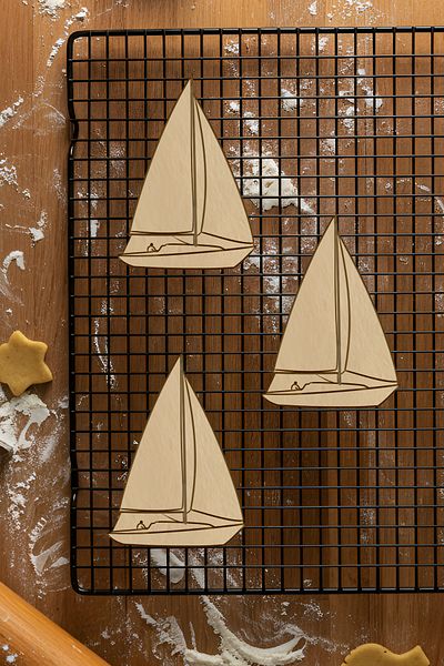 oalpo Sailboat Cookie Mold, Dough Shaper, Biscuit Mold, Easy Cutting Tip