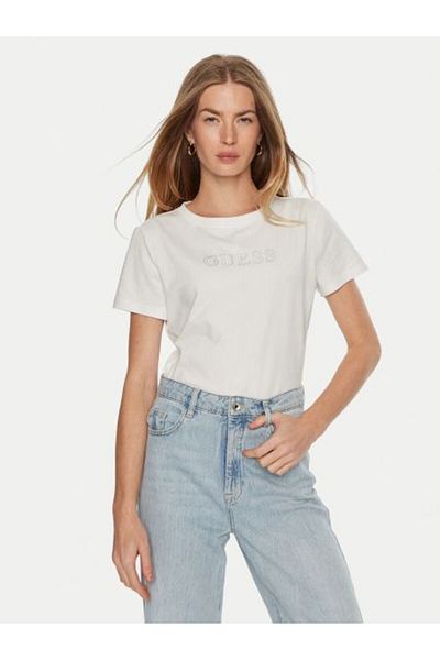 Guess Brıana Ss T-shirt Γυναικείο Λευκό T-shirt V3bi11j1314-g018