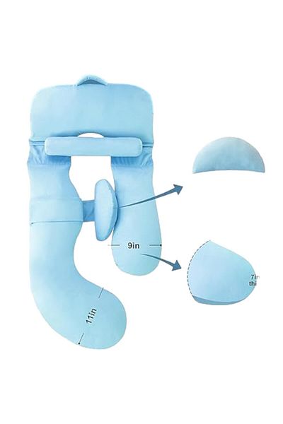 molody G-Shaped Pregnancy Pillow with Removable Velvet Zippered Cover for Pregnant Women