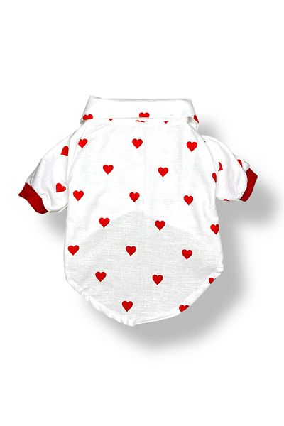 PetiliDünya Love Shirt 100% Cotton Summer Dog Shirt Cat Shirt