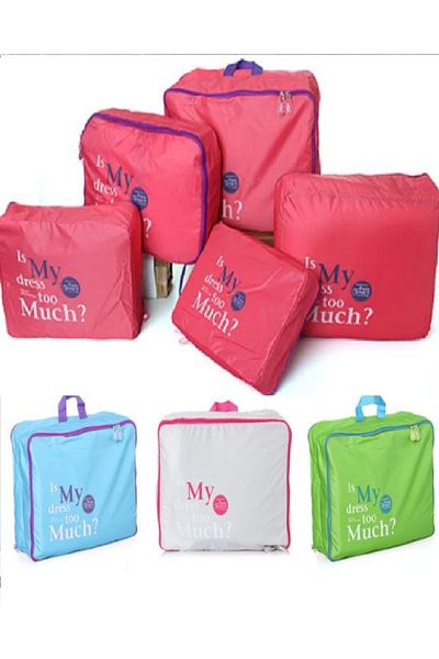 MY 5-Piece Luggage Storage Bag Set Multicolor