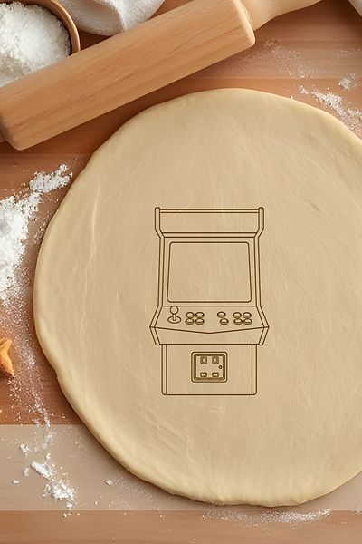oalpo Retro Arcade Machine Cookie Mold, Dough Shaper, Biscuit Mold, Easy Cutting Tip