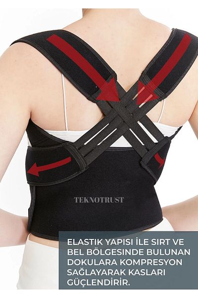 teknotrust Elastic Upright Posture Corset Adjustable Back and Support Hunchback Organiser Preventive