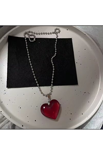 MutluBiDünya Kalp Figürlü Top Zincir Kolye